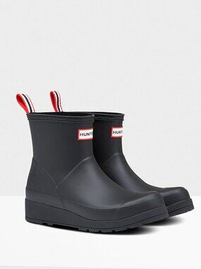 Hunter Play Short Rain Boots Waterproof Black Men’s Size 9/EU 42